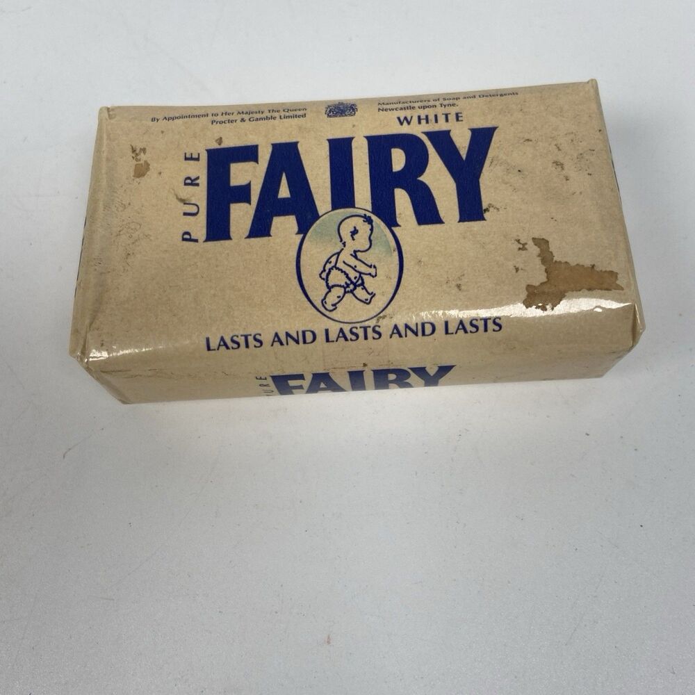 Vtg Fairy Toilet Soap Bar Mild White So Mild So Pure P&G UK Lasts And Lasts